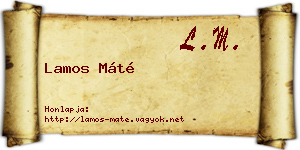 Lamos Máté névjegykártya
